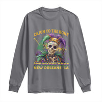 Louisiana Mardi Gras Long Sleeve Shirt Cajun To The Bone Skeleton Jester Costume