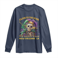 Louisiana Mardi Gras Long Sleeve Shirt Cajun To The Bone Skeleton Jester Costume