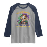 Louisiana Mardi Gras Raglan Shirt Cajun To The Bone Skeleton Jester Costume