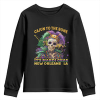Louisiana Mardi Gras Youth Sweatshirt Cajun To The Bone Skeleton Jester Costume