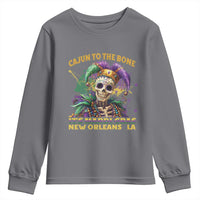 Louisiana Mardi Gras Youth Sweatshirt Cajun To The Bone Skeleton Jester Costume