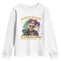 Louisiana Mardi Gras Youth Sweatshirt Cajun To The Bone Skeleton Jester Costume