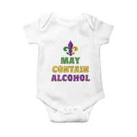 Funny Mardi Gras Party Baby Onesie May Contain Alcohol Drinking Team