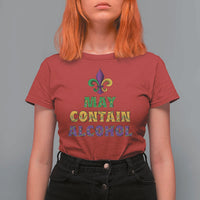 Funny Mardi Gras Party T Shirt For Women May Contain Alcohol Drinking Team