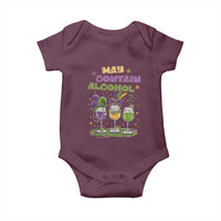 Funny Mardi Gras Drinking Team Baby Onesie May Contain Alcohol Fat Tuesday Party