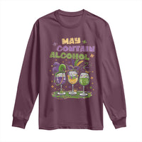 Funny Mardi Gras Drinking Team Long Sleeve Shirt May Contain Alcohol Fat Tuesday Party