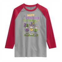 Funny Mardi Gras Drinking Team Raglan Shirt May Contain Alcohol Fat Tuesday Party