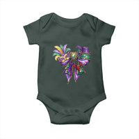 Coquette Bow Mardi Gras Baby Onesie New Orleans Carnival Beads Mask Crawfish