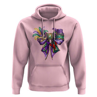 Coquette Bow Mardi Gras Hoodie New Orleans Carnival Beads Mask Crawfish