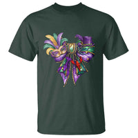Coquette Bow Mardi Gras T Shirt New Orleans Carnival Beads Mask Crawfish
