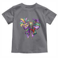 Coquette Bow Mardi Gras Toddler T Shirt New Orleans Carnival Beads Mask Crawfish