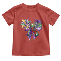Coquette Bow Mardi Gras Toddler T Shirt New Orleans Carnival Beads Mask Crawfish