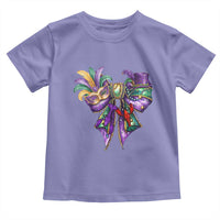 Coquette Bow Mardi Gras Toddler T Shirt New Orleans Carnival Beads Mask Crawfish