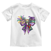 Coquette Bow Mardi Gras Toddler T Shirt New Orleans Carnival Beads Mask Crawfish