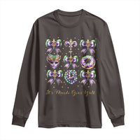 Coquette Bow Mardi Gras Long Sleeve Shirt It's Mardi Gras Y'all Fleur De Lis Mask