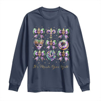 Coquette Bow Mardi Gras Long Sleeve Shirt It's Mardi Gras Y'all Fleur De Lis Mask