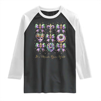 Coquette Bow Mardi Gras Raglan Shirt It's Mardi Gras Y'all Fleur De Lis Mask