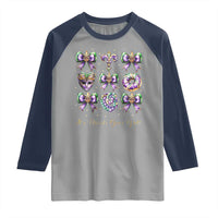 Coquette Bow Mardi Gras Raglan Shirt It's Mardi Gras Y'all Fleur De Lis Mask
