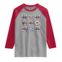 Coquette Bow Mardi Gras Raglan Shirt It's Mardi Gras Y'all Fleur De Lis Mask