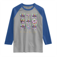 Coquette Bow Mardi Gras Raglan Shirt It's Mardi Gras Y'all Fleur De Lis Mask