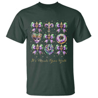 Coquette Bow Mardi Gras T Shirt It's Mardi Gras Y'all Fleur De Lis Mask