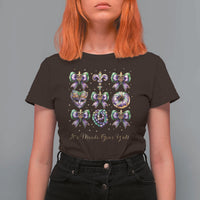 Coquette Bow Mardi Gras T Shirt For Women It's Mardi Gras Y'all Fleur De Lis Mask