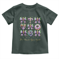 Coquette Bow Mardi Gras Toddler T Shirt It's Mardi Gras Y'all Fleur De Lis Mask