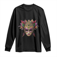 Jeweled Mask Louisiana Mardi Gras Long Sleeve Shirt