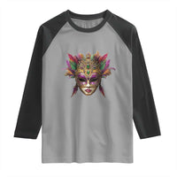 Jeweled Mask Louisiana Mardi Gras Raglan Shirt