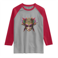 Jeweled Mask Louisiana Mardi Gras Raglan Shirt