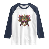 Jeweled Mask Louisiana Mardi Gras Raglan Shirt