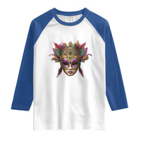 Jeweled Mask Louisiana Mardi Gras Raglan Shirt