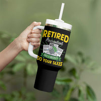 Retired Accountant Tumbler With Handle No I Won't Do Your Taxes Funny Retirement