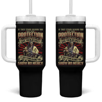 Native American Warrior Tumbler With Handle If They Stand Against You Show No Mercy