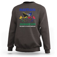 Haitian Jamaican Sweatshirt The Best Of Both Worlds Butterfly Haiti Jamaica Flag - Wonder Print Shop