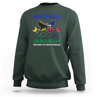 Haitian Jamaican Sweatshirt The Best Of Both Worlds Butterfly Haiti Jamaica Flag - Wonder Print Shop