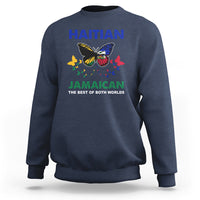 Haitian Jamaican Sweatshirt The Best Of Both Worlds Butterfly Haiti Jamaica Flag - Wonder Print Shop