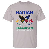 Haitian Jamaican T Shirt The Best Of Both Worlds Butterfly Haiti Jamaica Flag - Wonder Print Shop