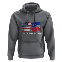 Haitian American Hoodie Yes I'm Both Of Them USA Haiti Flag Shirt - Wonder Print Shop