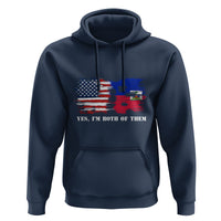 Haitian American Hoodie Yes I'm Both Of Them USA Haiti Flag Shirt - Wonder Print Shop