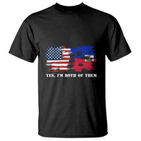 Haitian American T Shirt Yes I'm Both Of Them USA Haiti Flag Shirt - Wonder Print Shop