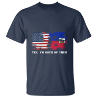Haitian American T Shirt Yes I'm Both Of Them USA Haiti Flag Shirt - Wonder Print Shop