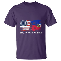 Haitian American T Shirt Yes I'm Both Of Them USA Haiti Flag Shirt - Wonder Print Shop