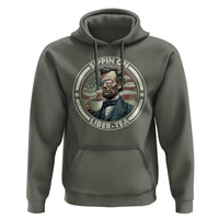 Funny Abraham Lincoln Hoodie Sippin On Liber-Tea Drinking Tea 4th Of July - Wonder Print Shop
