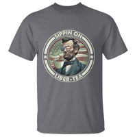 Funny Abraham Lincoln T Shirt Sippin On Liber-Tea Drinking Tea 4th Of July - Wonder Print Shop