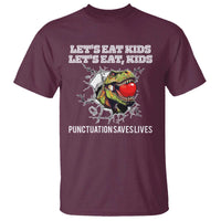 Funny Teacher T Shirt Let's Eat Kid Punctuation Saves Lives - Wonder Print Shop