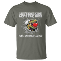 Funny Teacher T Shirt Let's Eat Kid Punctuation Saves Lives - Wonder Print Shop