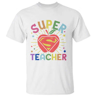 Funny Super Teacher Superhero Apple T Shirt - Wonder Print Shop