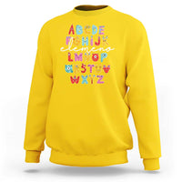 Teacher Alphabet Elemeno Cute Little Monster Sweatshirt - Wonder Print Shop