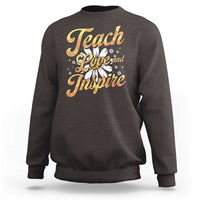 Teacher Sweatshirt Teach Love Inspire Back To School - Wonder Print Shop